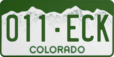 CO license plate 011ECK