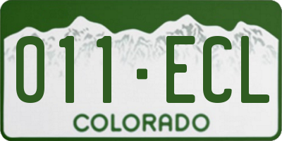 CO license plate 011ECL