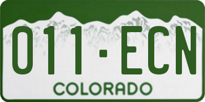 CO license plate 011ECN