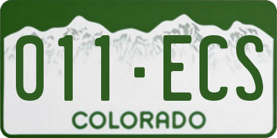 CO license plate 011ECS