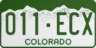 CO license plate 011ECX