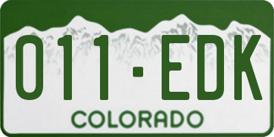 CO license plate 011EDK