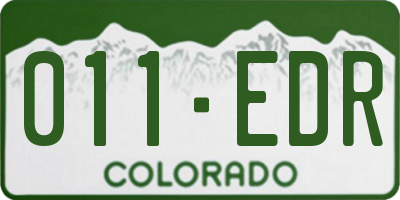 CO license plate 011EDR