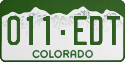 CO license plate 011EDT