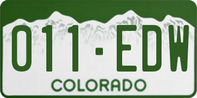 CO license plate 011EDW