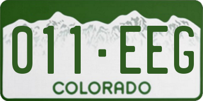 CO license plate 011EEG