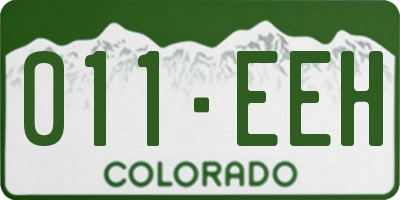 CO license plate 011EEH