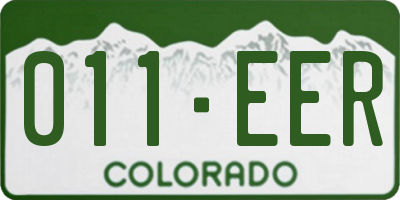 CO license plate 011EER