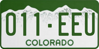 CO license plate 011EEU