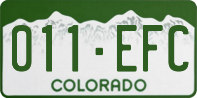 CO license plate 011EFC
