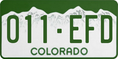 CO license plate 011EFD