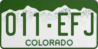 CO license plate 011EFJ