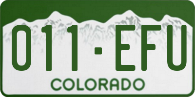 CO license plate 011EFU