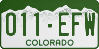 CO license plate 011EFW