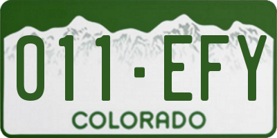 CO license plate 011EFY