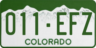 CO license plate 011EFZ