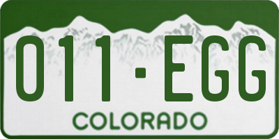 CO license plate 011EGG