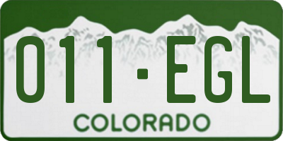 CO license plate 011EGL