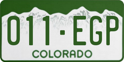 CO license plate 011EGP