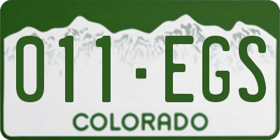 CO license plate 011EGS