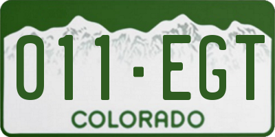 CO license plate 011EGT