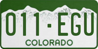CO license plate 011EGU