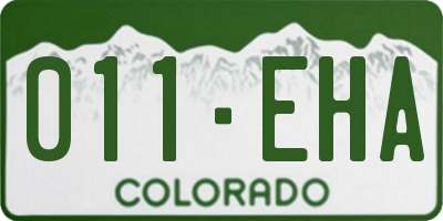 CO license plate 011EHA