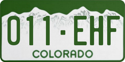 CO license plate 011EHF