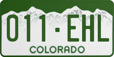 CO license plate 011EHL