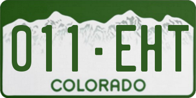 CO license plate 011EHT