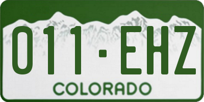 CO license plate 011EHZ