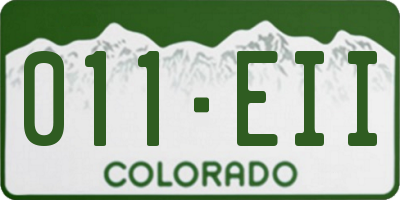 CO license plate 011EII