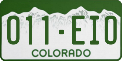 CO license plate 011EIO
