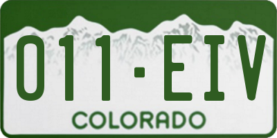 CO license plate 011EIV