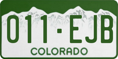 CO license plate 011EJB