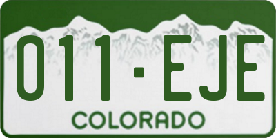 CO license plate 011EJE