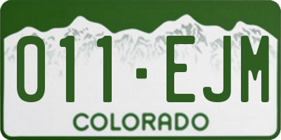 CO license plate 011EJM