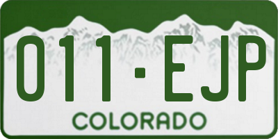 CO license plate 011EJP