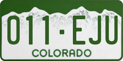 CO license plate 011EJU