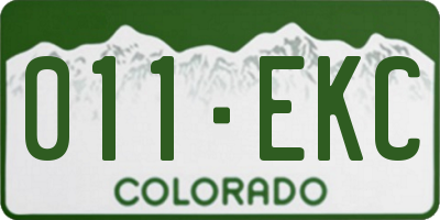 CO license plate 011EKC