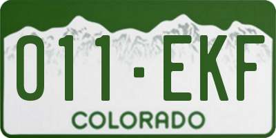 CO license plate 011EKF