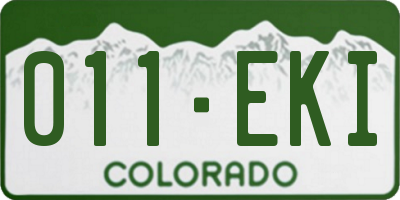 CO license plate 011EKI