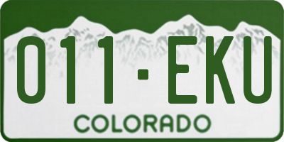 CO license plate 011EKU