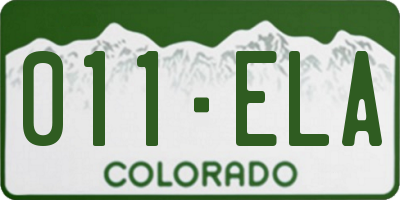 CO license plate 011ELA