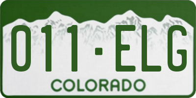 CO license plate 011ELG