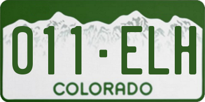 CO license plate 011ELH