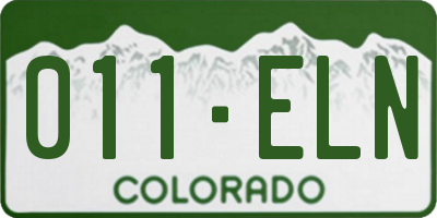 CO license plate 011ELN