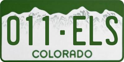 CO license plate 011ELS