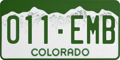 CO license plate 011EMB