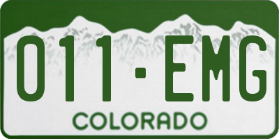 CO license plate 011EMG